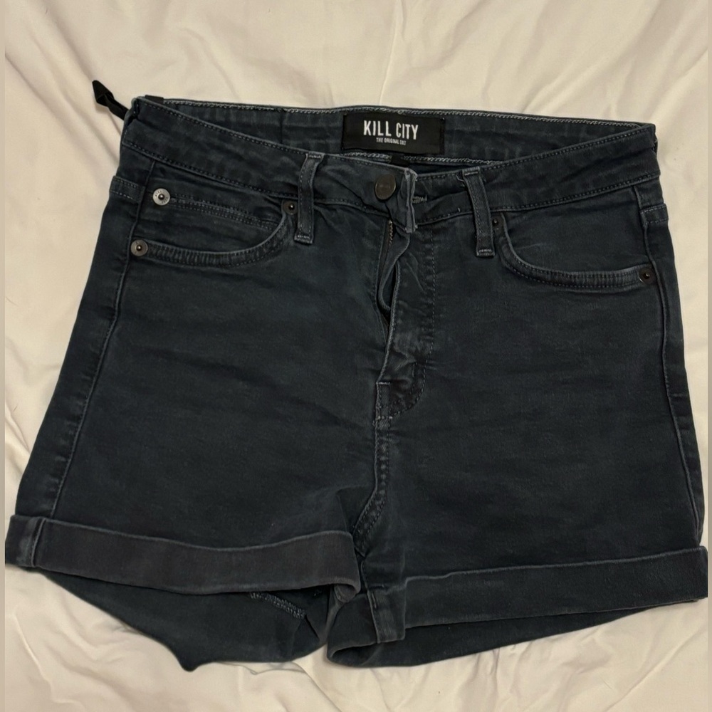 Kill City black jean shorts